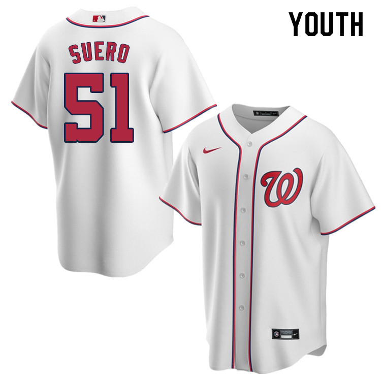Nike Youth #51 Wander Suero Washington Nationals Baseball Jerseys Sale-White